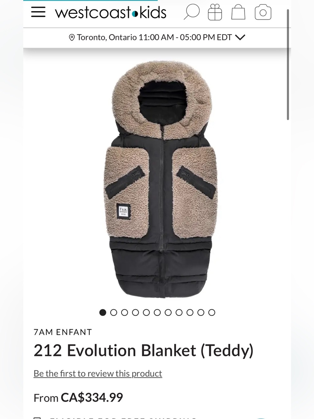 7AM Enfant 212 Evolution Teddy Blanket - Black with Teddy Trim